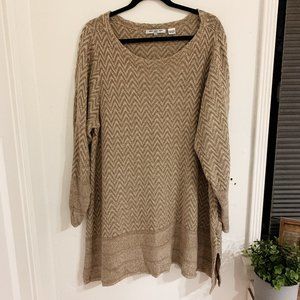 Plus Size Neutral Tan Women's Tunic Sweater
